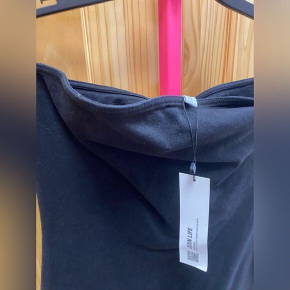 NWT ZARA DENIM BANDEAU DRESS BLACK Sz S, M - Picture 4 of 7